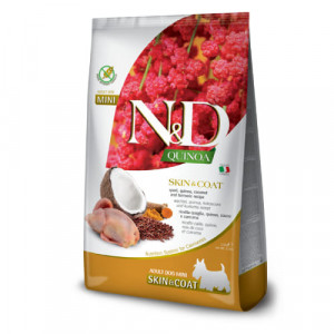 FARMINA N&D DOG GF QUINOA QUAIL SKIN COAT S suņu barība Paipala, kvinoja 2.5kg